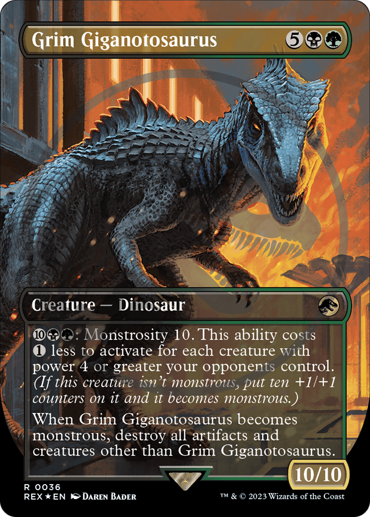 Grim Giganotosaurus Emblem (Borderless) [Jurassic World Collection Tokens] | Card Merchant Takapuna