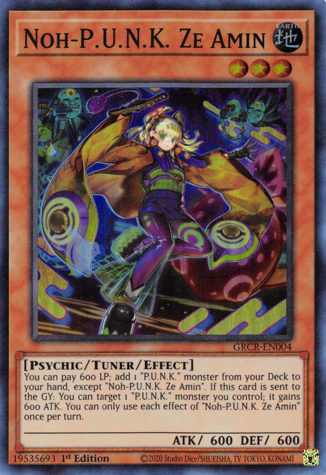 Noh-P.U.N.K. Ze Amin [GRCR-EN004] Super Rare | Card Merchant Takapuna