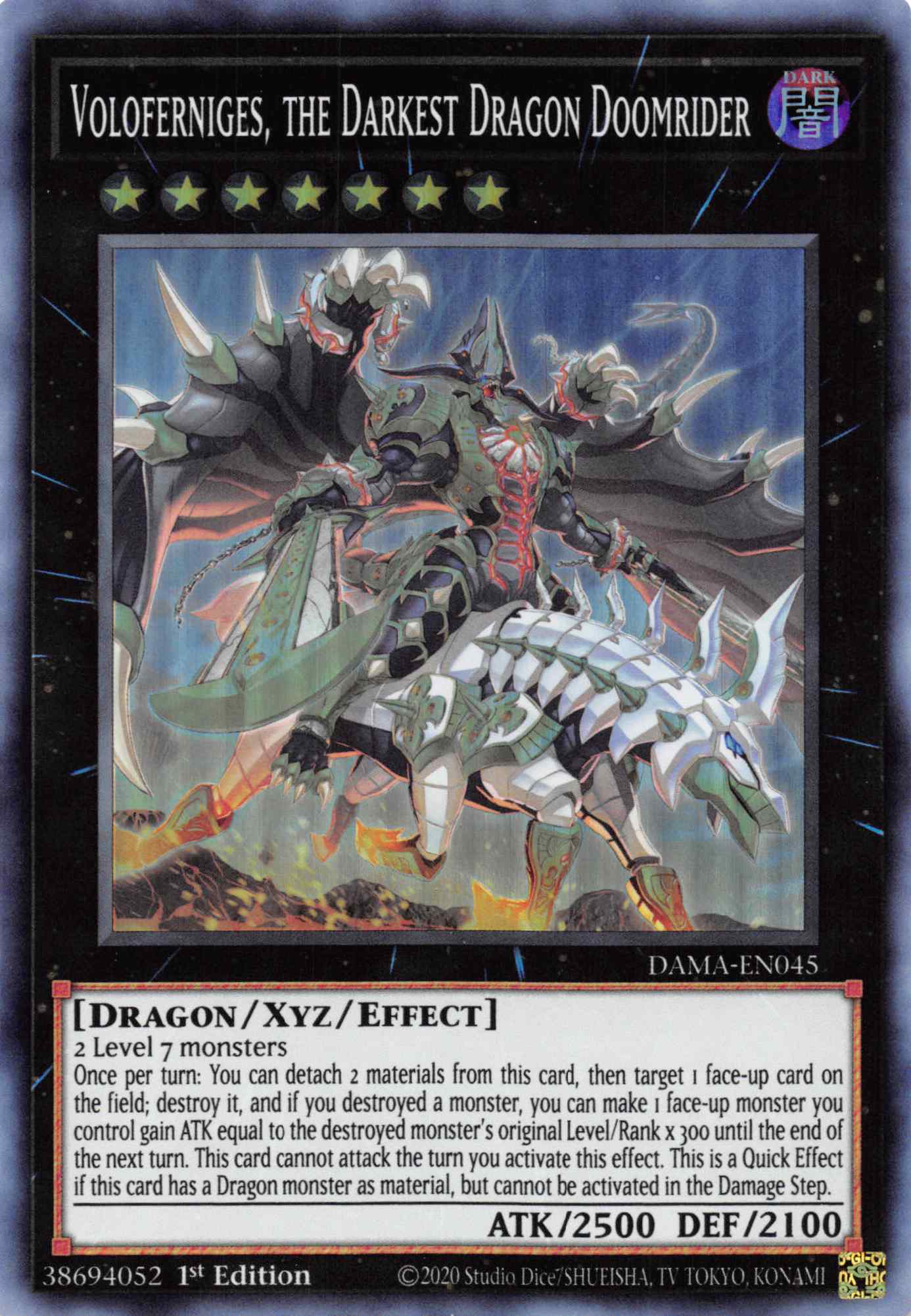 Voloferniges, the Darkest Dragon Doomrider [DAMA-EN045] Super Rare | Card Merchant Takapuna