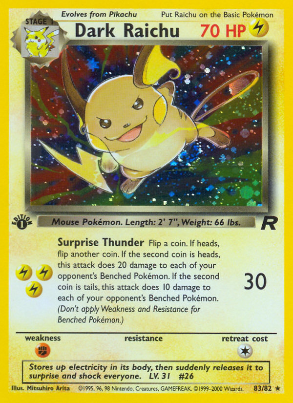 Dark Raichu (83/82) [Team Rocket 1st Edition] | Card Merchant Takapuna