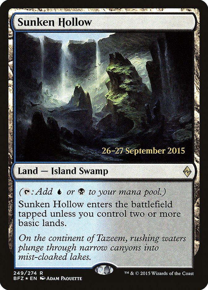 Sunken Hollow [Battle for Zendikar Prerelease Promos] | Card Merchant Takapuna