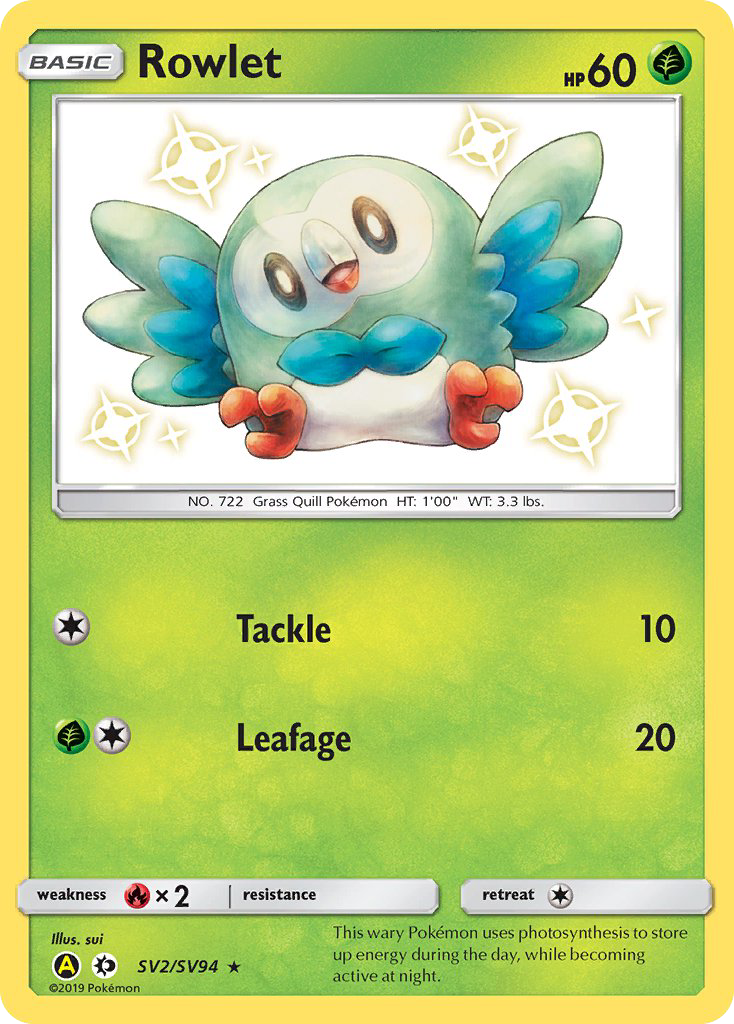 Rowlet (SV2/SV94) [Sun & Moon: Hidden Fates - Shiny Vault] | Card Merchant Takapuna