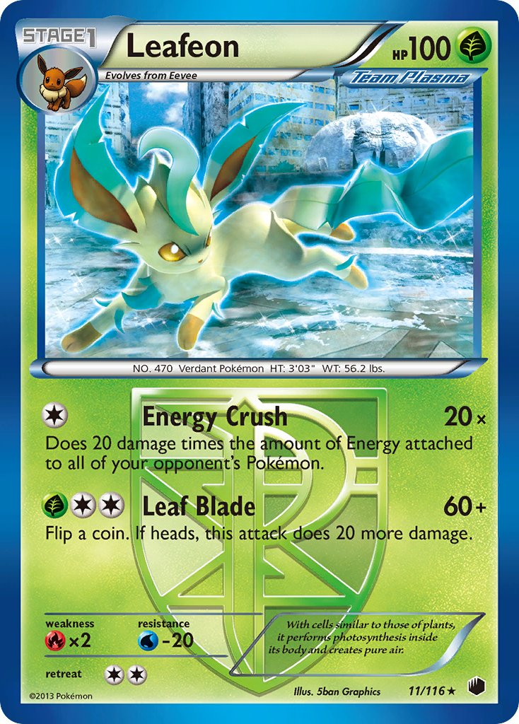 Leafeon (11/116) (Theme Deck Exclusive) [Black & White: Plasma Freeze] | Card Merchant Takapuna