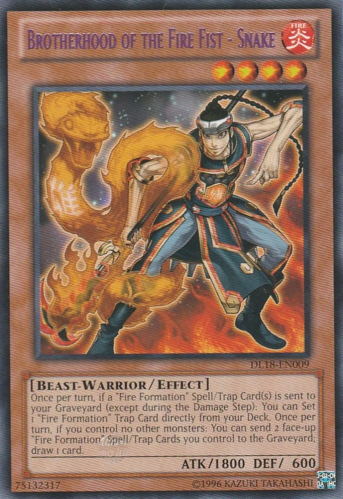 Brotherhood of the Fire Fist - Snake (Purple) [DL18-EN009] Rare | Card Merchant Takapuna