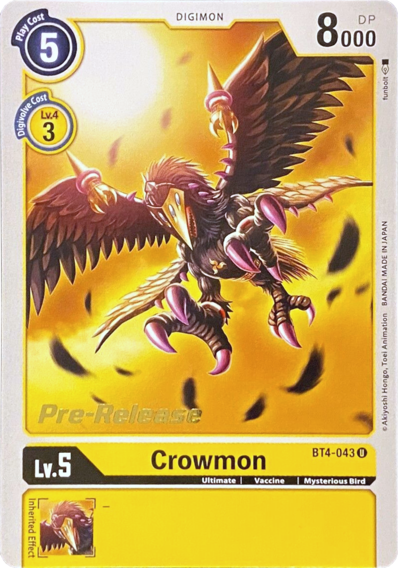 Crowmon [BT4-043] [Great Legend Pre-Release Promos] | Card Merchant Takapuna