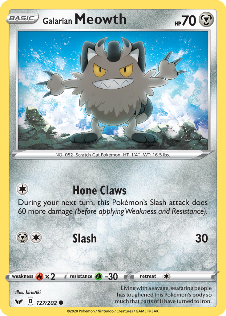 Galarian Meowth (127/202) [Sword & Shield: Base Set] | Card Merchant Takapuna