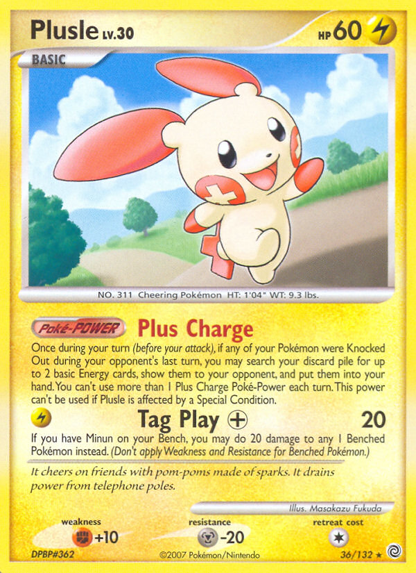 Plusle (36/132) [Diamond & Pearl: Secret Wonders] | Card Merchant Takapuna