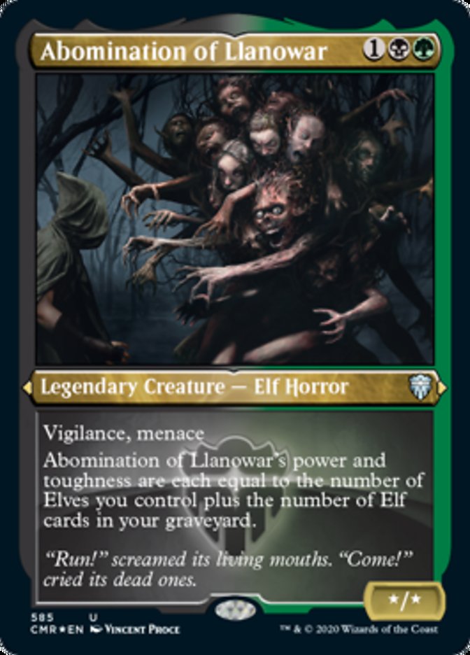 Abomination of Llanowar (Etched) [Commander Legends] | Card Merchant Takapuna