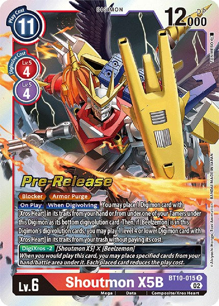 Shoutmon X5B [BT10-015] [Xros Encounter Pre-Release Cards] | Card Merchant Takapuna