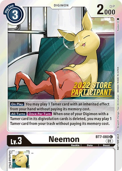 Neemon [BT7-080] (2022 Store Participant) [Next Adventure Promos] | Card Merchant Takapuna