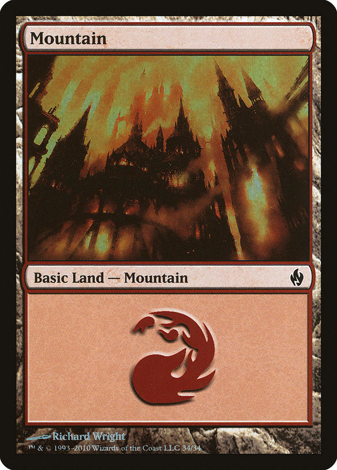 Mountain (34) [Premium Deck Series: Fire and Lightning] | Card Merchant Takapuna