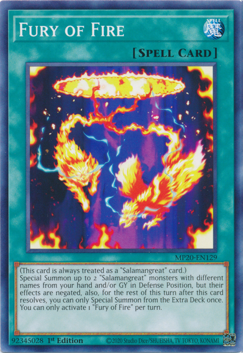 Fury of Fire [MP20-EN129] Common | Card Merchant Takapuna