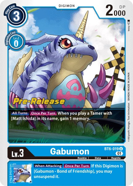 Gabumon [BT6-019] [Double Diamond Pre-Release Cards] | Card Merchant Takapuna