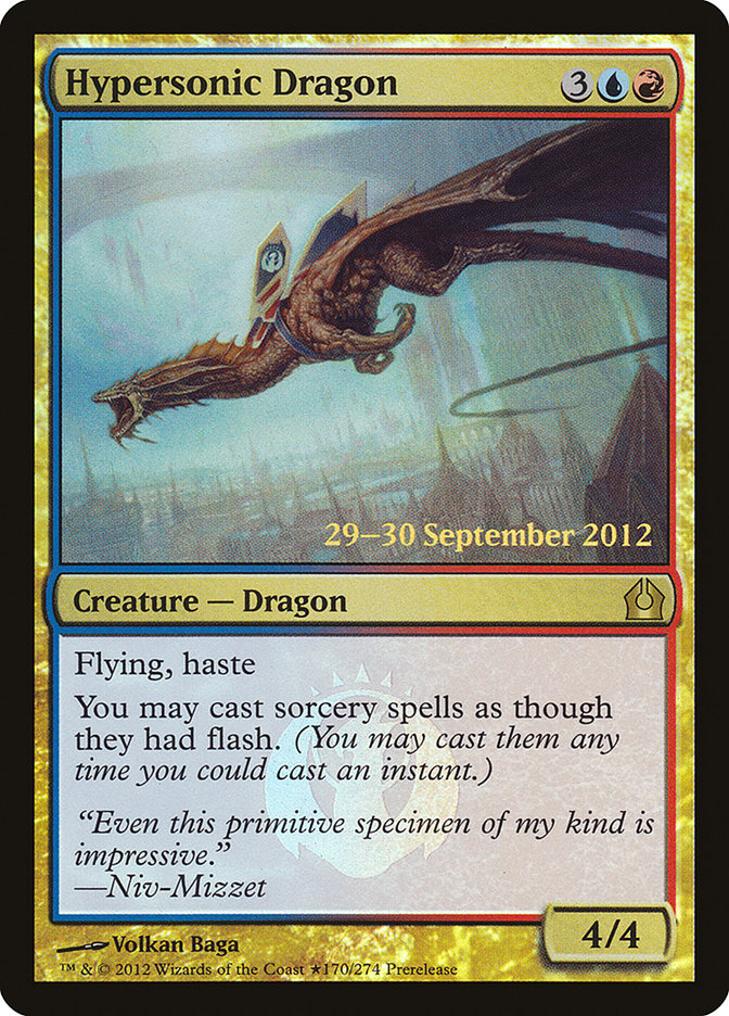 Hypersonic Dragon [Return to Ravnica Prerelease Promos] | Card Merchant Takapuna