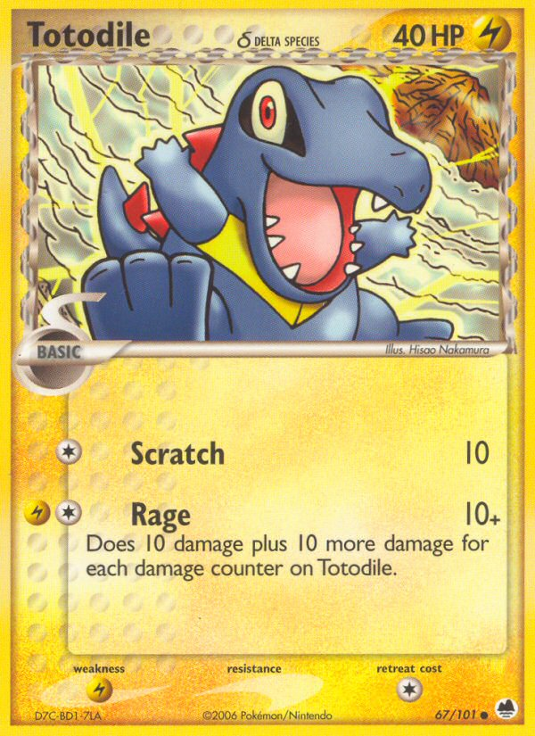 Totodile (67/101) (Delta Species) [EX: Dragon Frontiers] | Card Merchant Takapuna