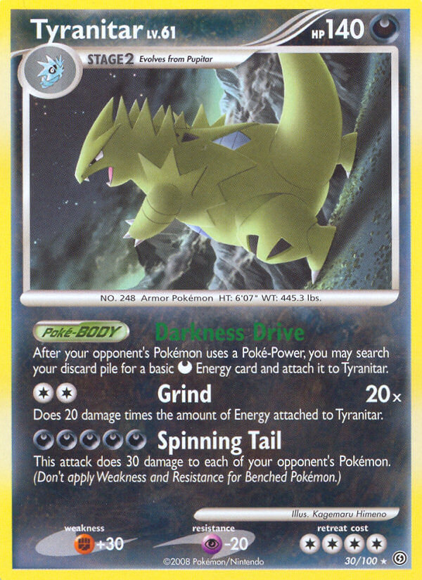 Tyranitar (30/100) (Theme Deck Exclusive) [Diamond & Pearl: Stormfront] | Card Merchant Takapuna