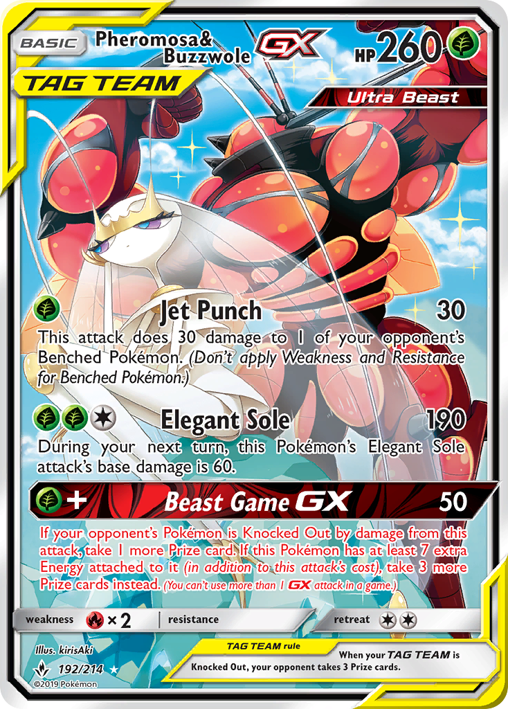 Pheromosa & Buzzwole GX (192/214) [Sun & Moon: Unbroken Bonds] | Card Merchant Takapuna