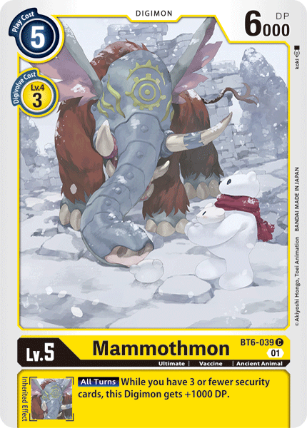 Mammothmon [BT6-039] [Double Diamond] | Card Merchant Takapuna