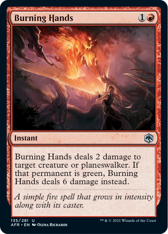 Burning Hands [Dungeons & Dragons: Adventures in the Forgotten Realms] | Card Merchant Takapuna