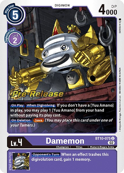 Damemon [BT10-075] [Xros Encounter Pre-Release Cards] | Card Merchant Takapuna