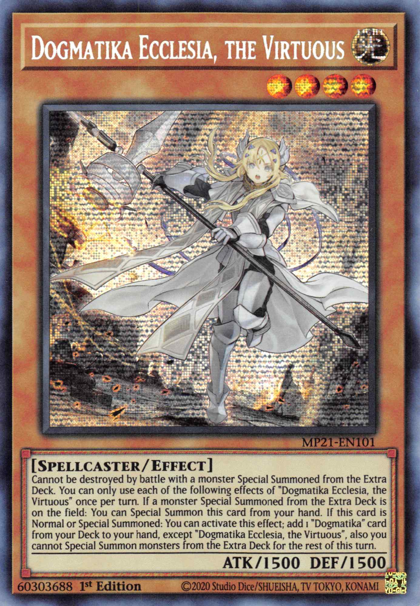 Dogmatika Ecclesia, the Virtuous [MP21-EN101] Prismatic Secret Rare | Card Merchant Takapuna