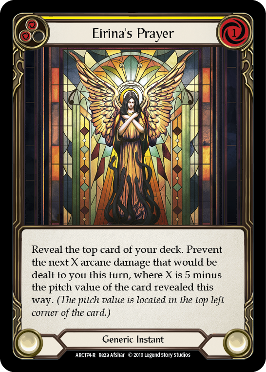 Eirina's Prayer (Yellow) [ARC174-R] (Arcane Rising)  1st Edition Normal | Card Merchant Takapuna