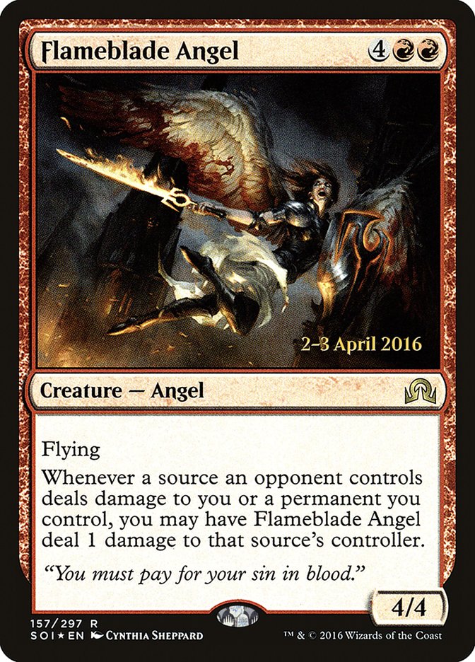 Flameblade Angel [Shadows over Innistrad Prerelease Promos] | Card Merchant Takapuna