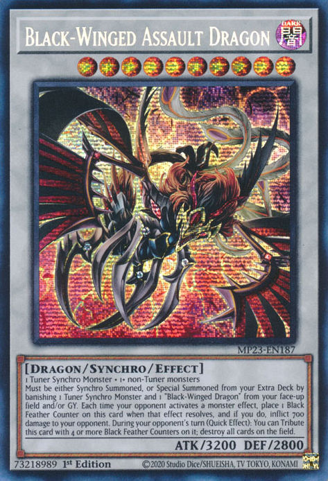 Black-Winged Assault Dragon [MP23-EN187] Prismatic Secret Rare | Card Merchant Takapuna