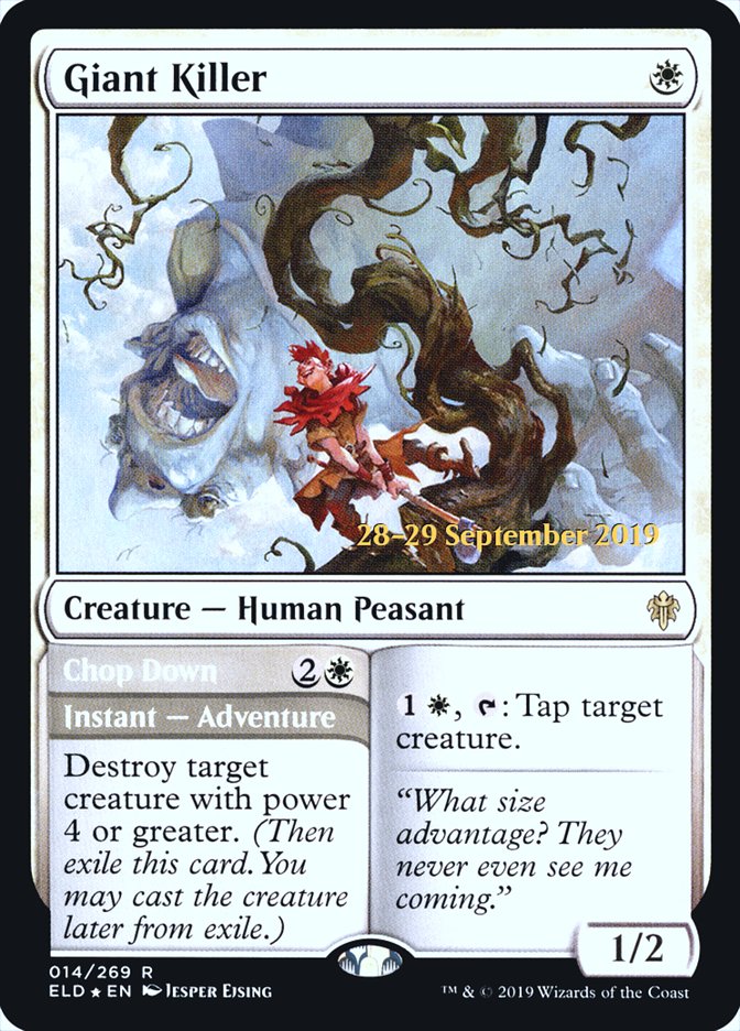 Giant Killer // Chop Down [Throne of Eldraine Prerelease Promos] | Card Merchant Takapuna