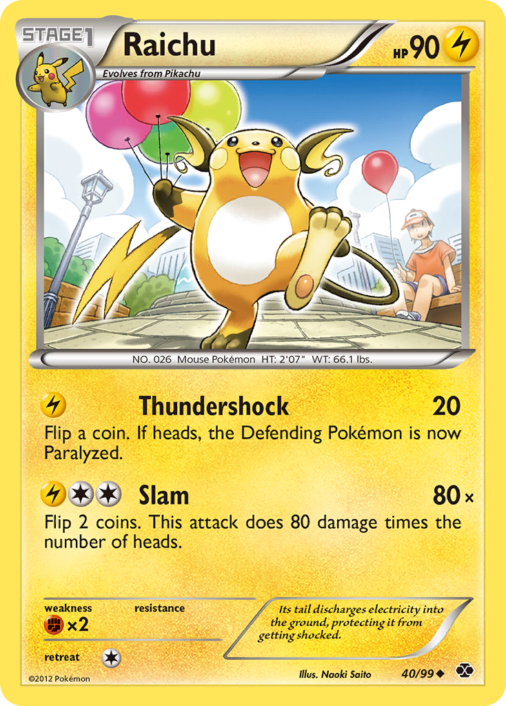 Raichu (40/99) [Black & White: Next Destinies] | Card Merchant Takapuna