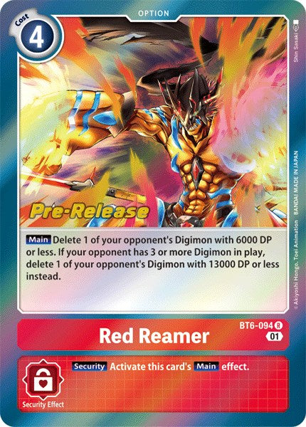 Red Reamer [BT6-094] [Double Diamond Pre-Release Cards] | Card Merchant Takapuna