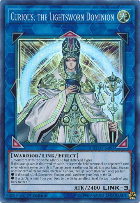 Curious, the Lightsworn Dominion [EXFO-EN091] Super Rare | Card Merchant Takapuna