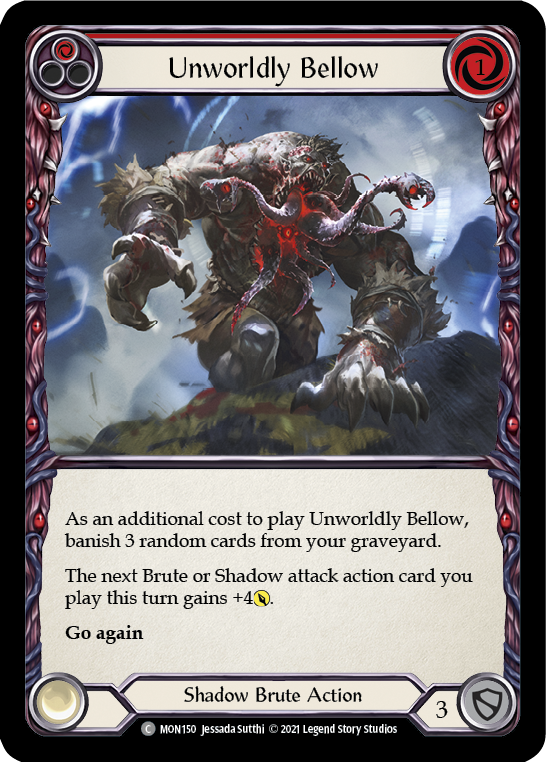 Unworldly Bellow (Red) [MON150-RF] (Monarch)  1st Edition Rainbow Foil | Card Merchant Takapuna