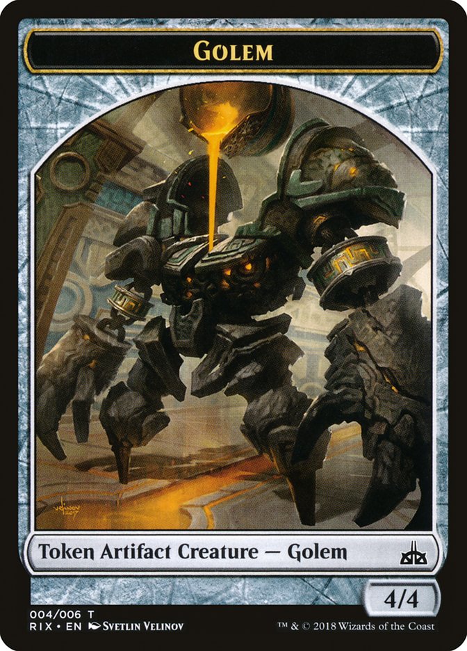 Golem Token [Rivals of Ixalan Tokens] | Card Merchant Takapuna