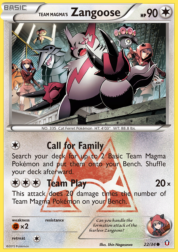 Team Magma's Zangoose (22/34) [XY: Double Crisis] | Card Merchant Takapuna