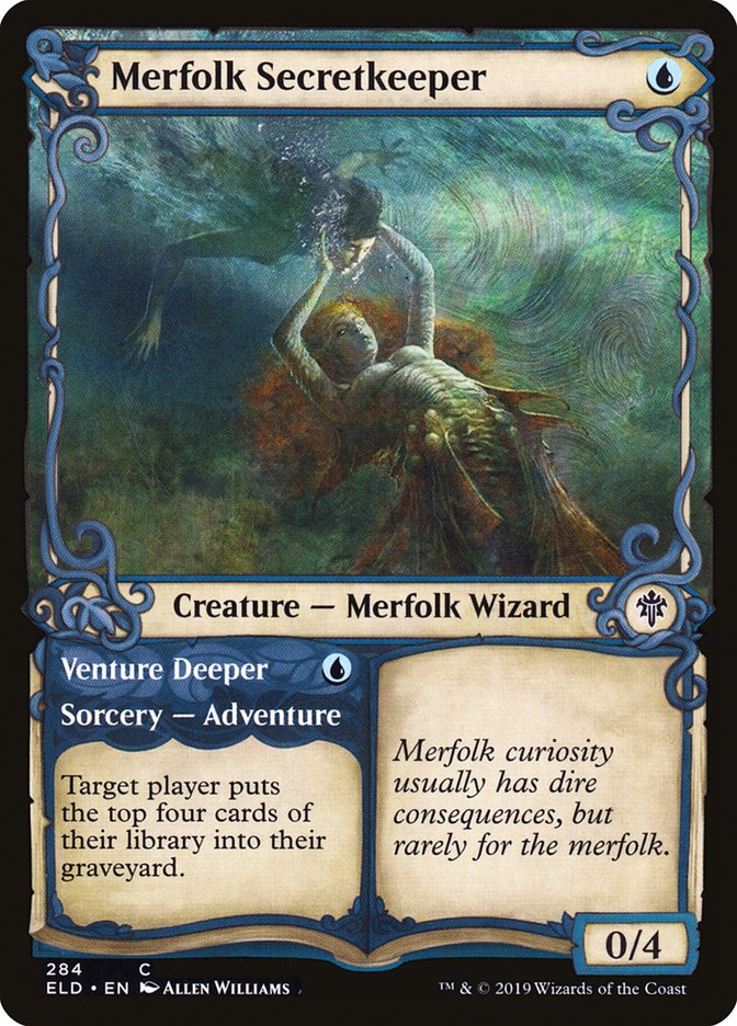 Merfolk Secretkeeper // Venture Deeper (Showcase) [Throne of Eldraine] | Card Merchant Takapuna