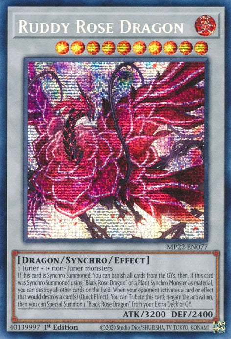 Ruddy Rose Dragon [MP22-EN077] Prismatic Secret Rare | Card Merchant Takapuna