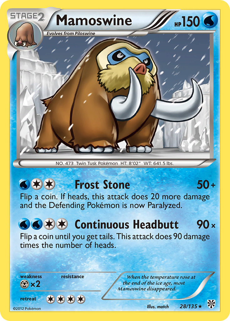 Mamoswine (28/135) [Black & White: Plasma Storm] | Card Merchant Takapuna