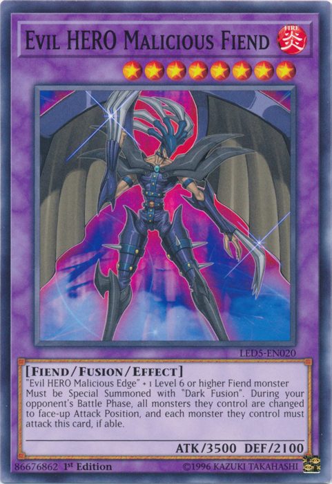 Evil Hero Malicious Fiend [LED5-EN020] Common | Card Merchant Takapuna