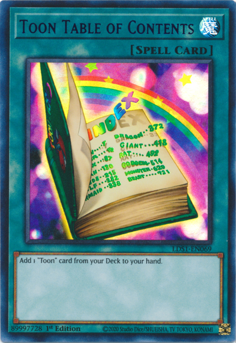 Toon Table of Contents (Purple) [LDS1-EN069] Ultra Rare | Card Merchant Takapuna