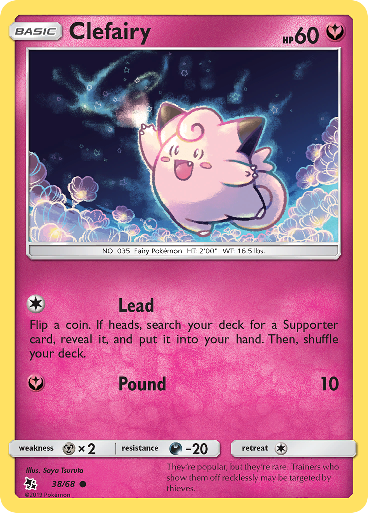 Clefairy (38/68) [Sun & Moon: Hidden Fates] | Card Merchant Takapuna