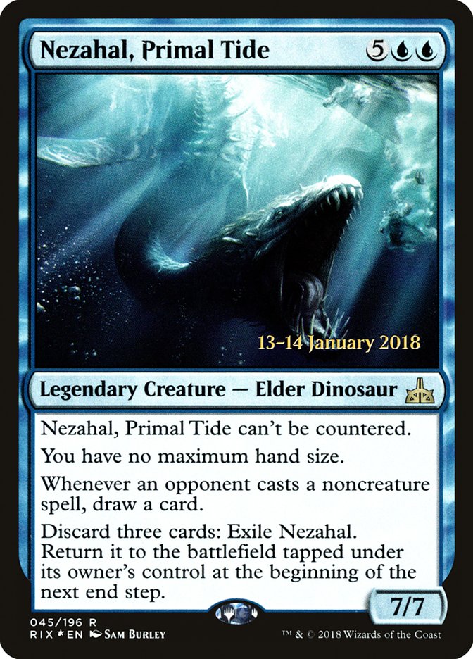 Nezahal, Primal Tide [Rivals of Ixalan Prerelease Promos] | Card Merchant Takapuna