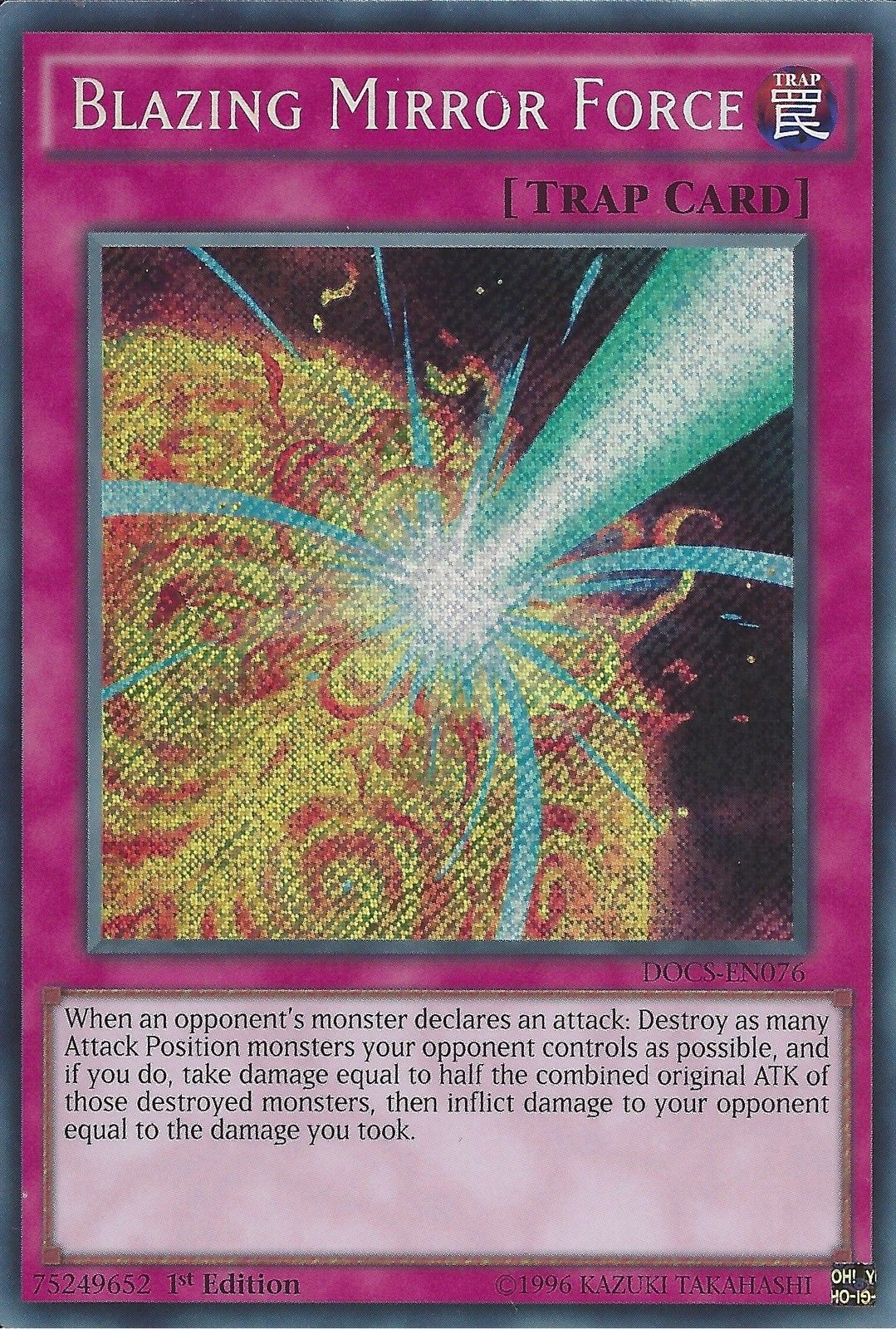 Blazing Mirror Force [DOCS-EN076] Secret Rare | Card Merchant Takapuna