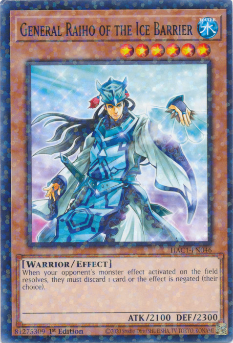 General Raiho of the Ice Barrier (Duel Terminal) [HAC1-EN046] Common | Card Merchant Takapuna