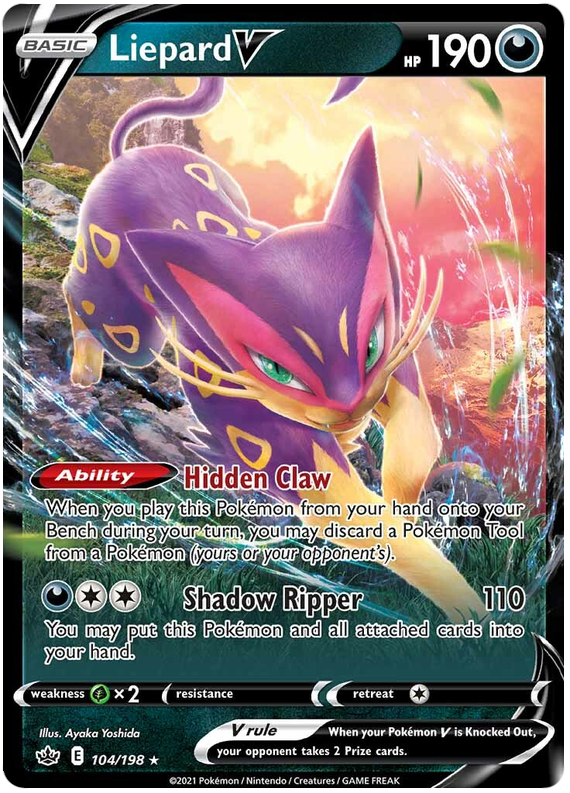 Liepard V (104/198) [Sword & Shield: Chilling Reign] | Card Merchant Takapuna