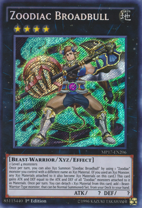 Zoodiac Broadbull [MP17-EN206] Secret Rare | Card Merchant Takapuna