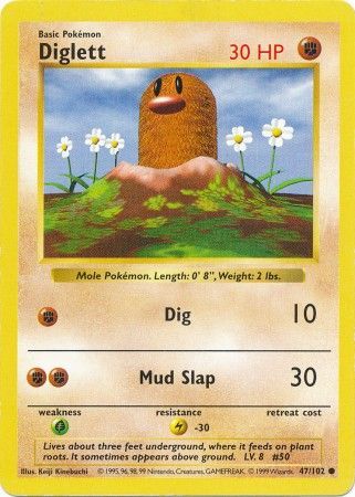 Diglett (47/102) [Base Set Shadowless Unlimited] | Card Merchant Takapuna