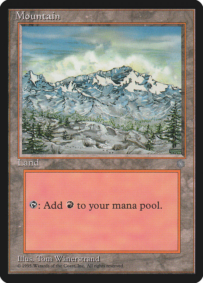 Mountain (Trees Visible / Signature on Right) [Ice Age] | Card Merchant Takapuna