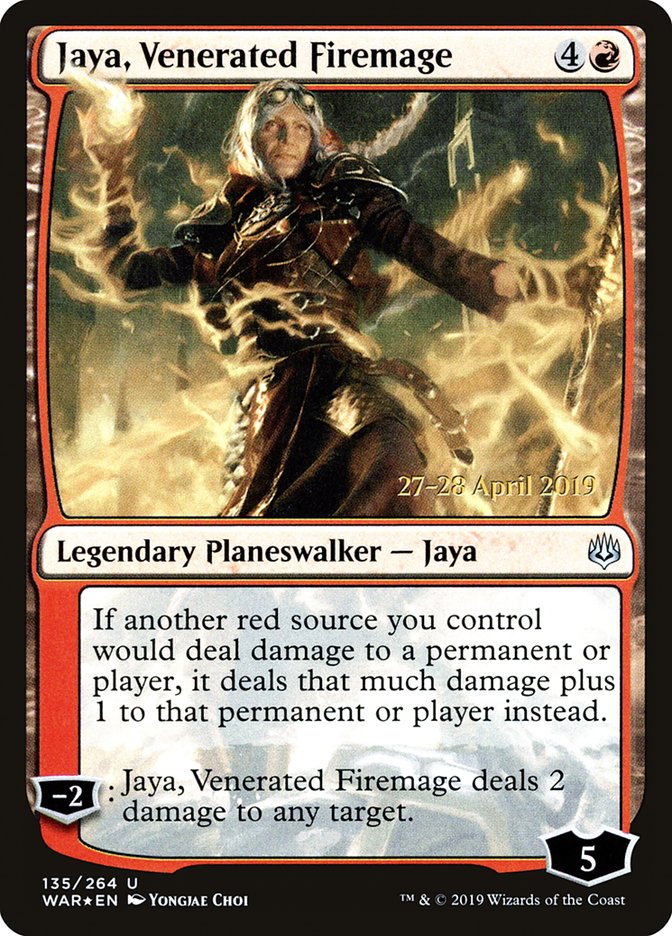 Jaya, Venerated Firemage [War of the Spark Prerelease Promos] | Card Merchant Takapuna