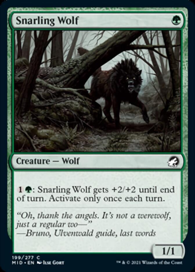 Snarling Wolf [Innistrad: Midnight Hunt] | Card Merchant Takapuna